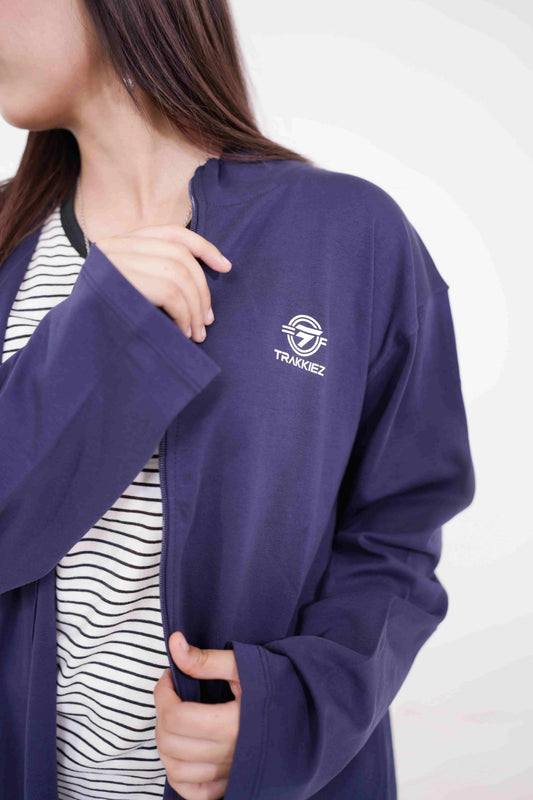 Blue Tracksuit With Stripped Tank Top