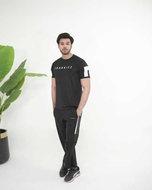 Trakkiez Black Dri-fit With White Pockets Twinset