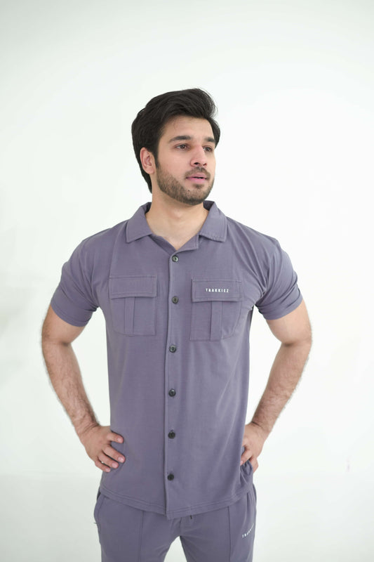 Trakkiez Front Pocket Detail Grey Tracksuit