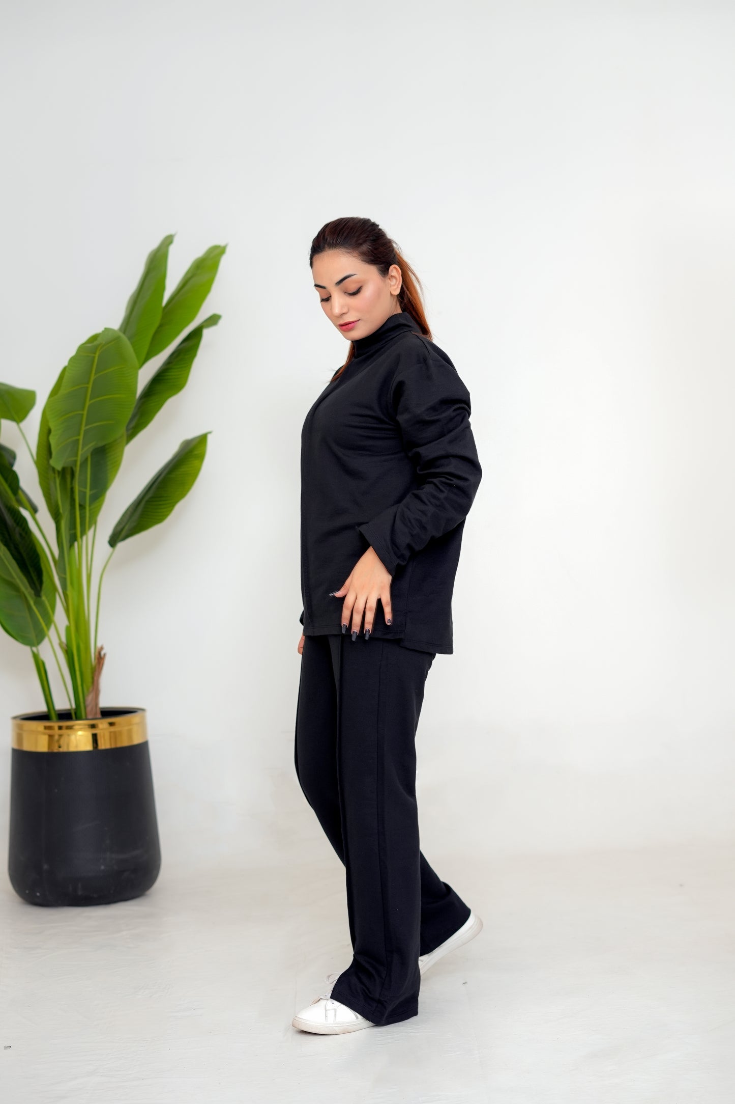 Trakkiez Bold Black Fleece Tracksuit