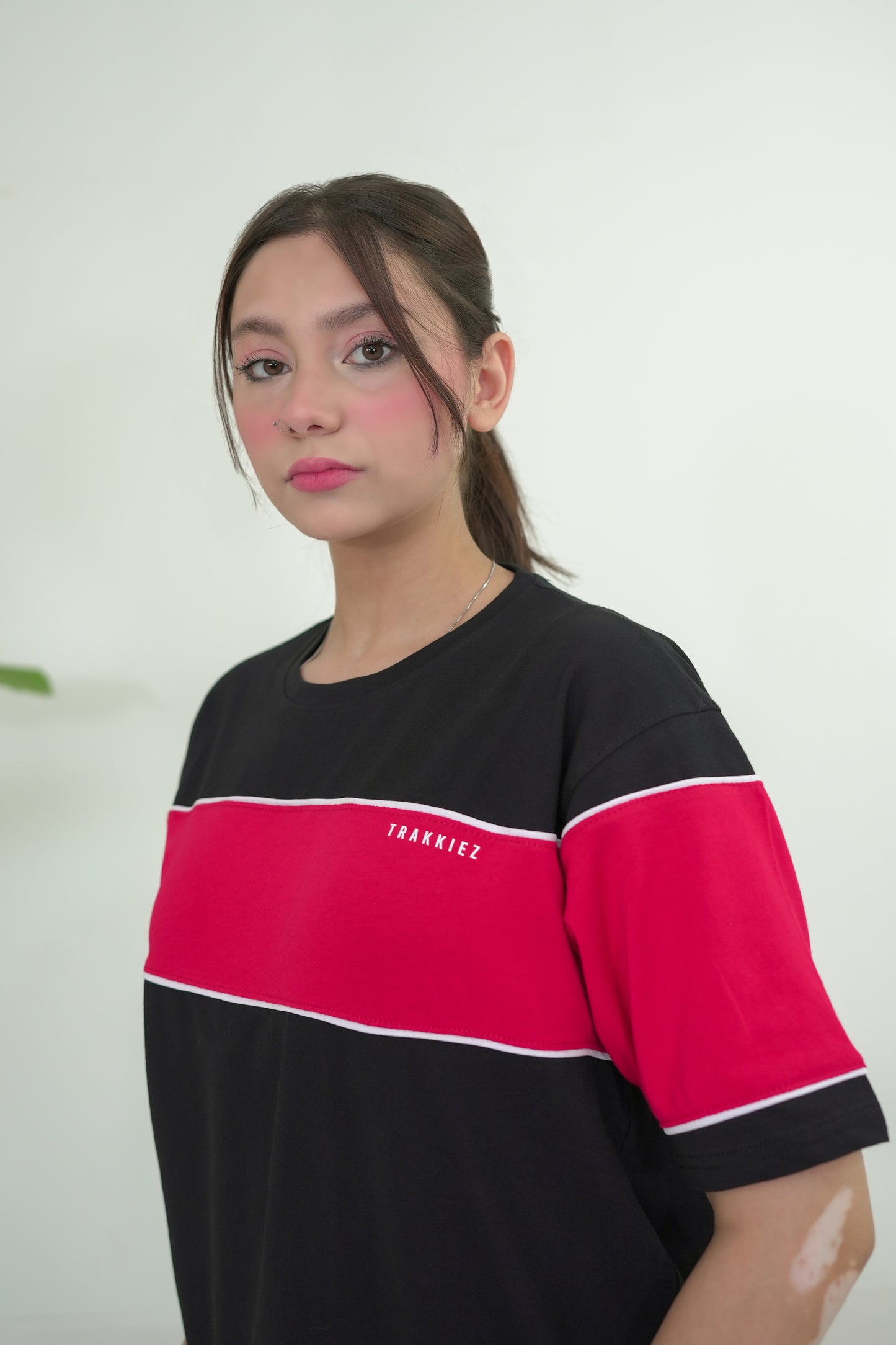 Trakkiez Panel Tee Black Tracksuit - Straight Trouser