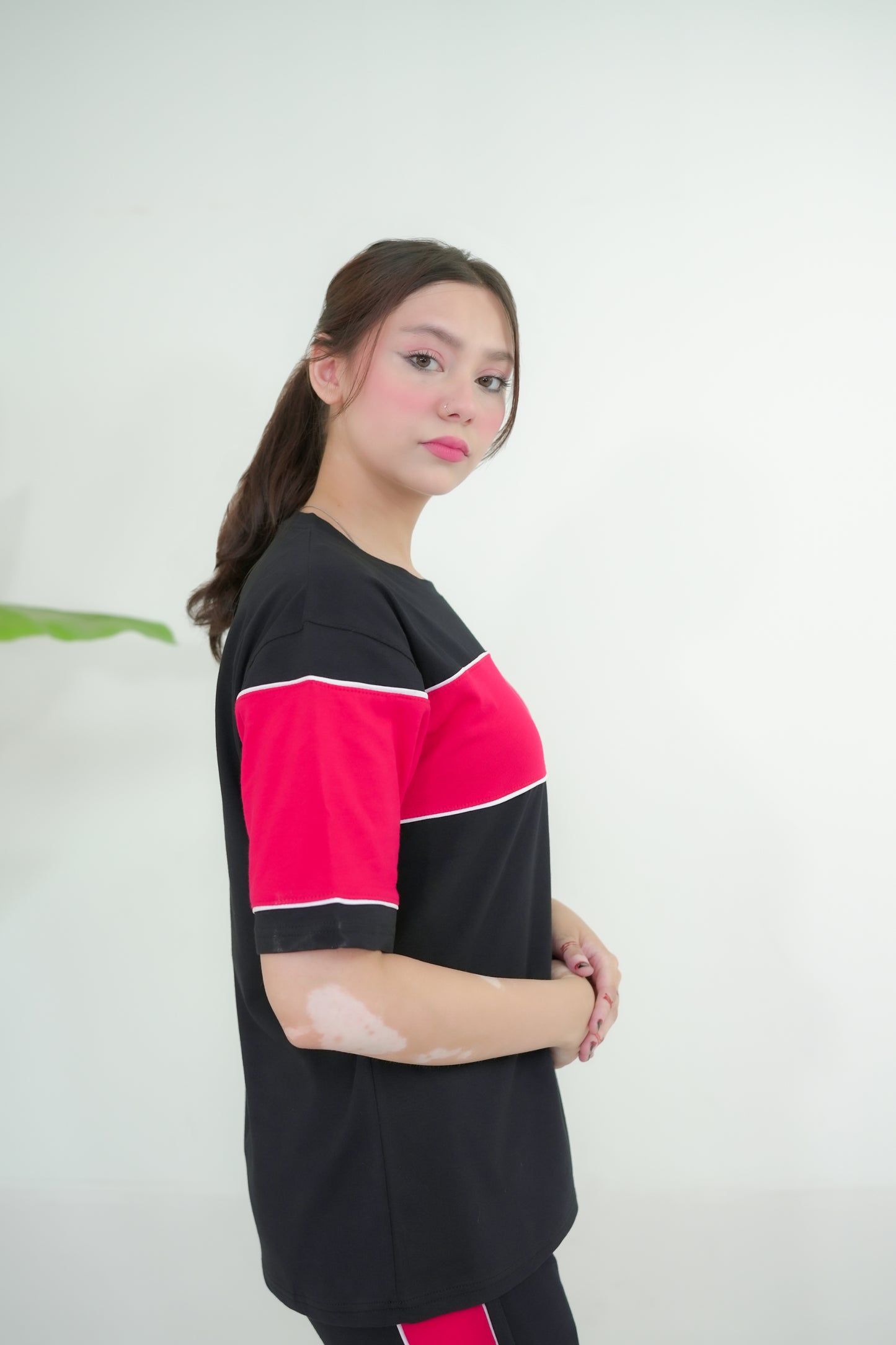 Trakkiez Panel Tee Black Tracksuit - Straight Trouser