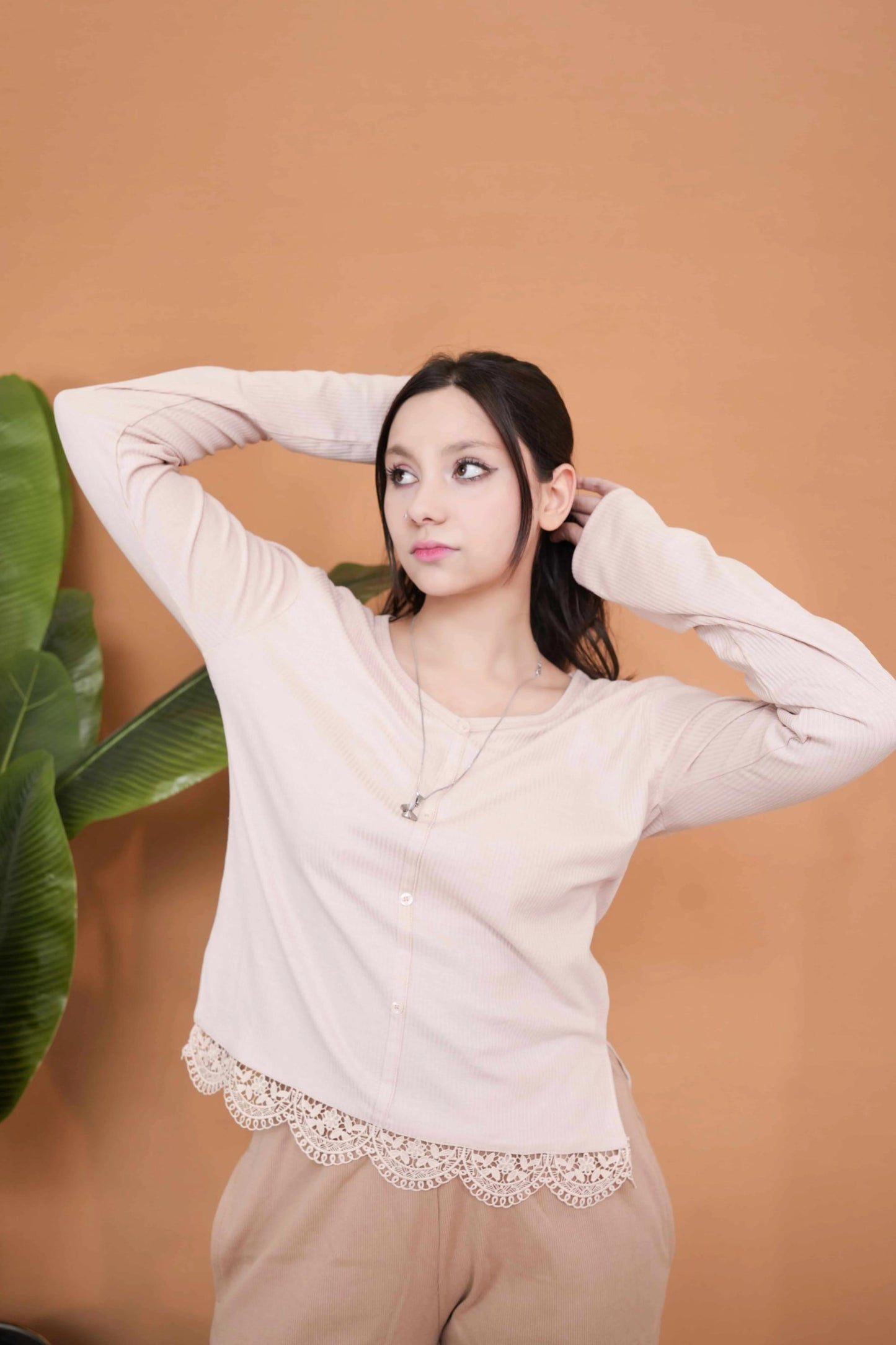 V-Neck Pink T-shirt