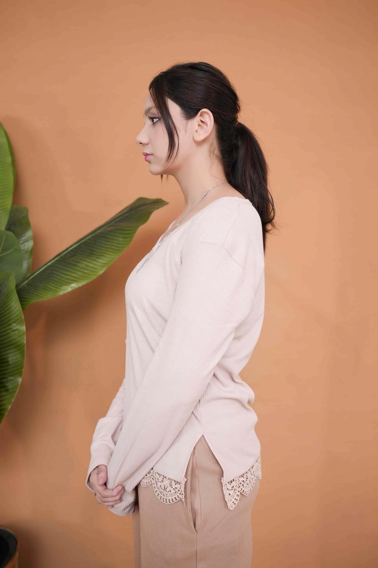 V-Neck Pink T-shirt