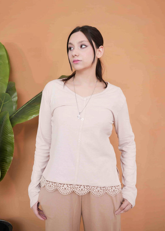 V-Neck Pink T-shirt