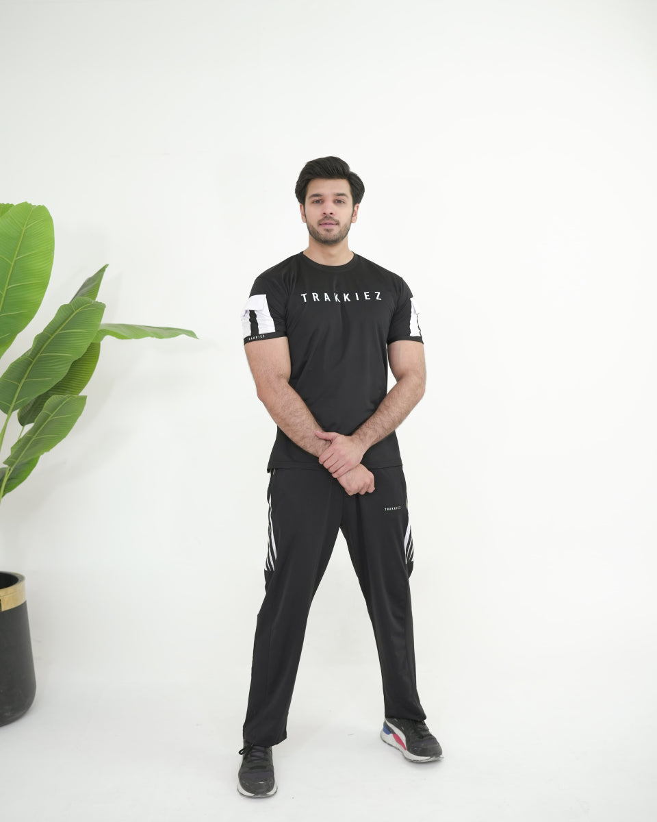 Trakkiez Black Dri-fit With White Pockets Twinset