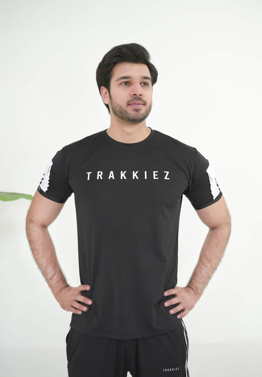 Trakkiez Black Dri-fit With White Pockets Twinset