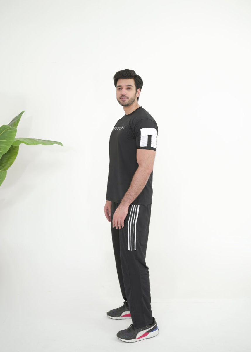 Trakkiez Black Dri-fit With White Pockets Twinset