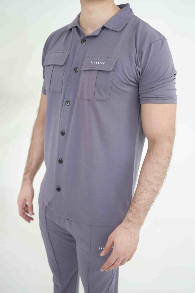 Trakkiez Front Pocket Detail Grey Tracksuit