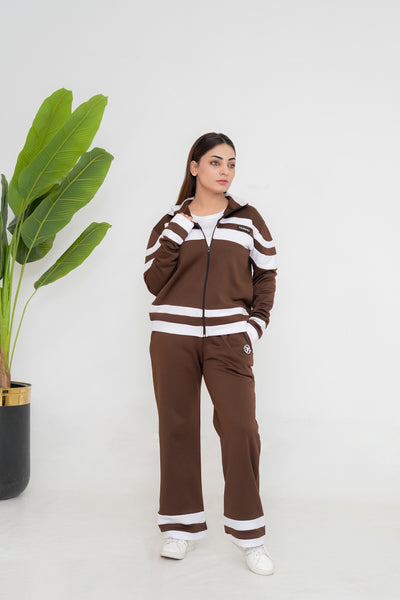 Trakkiez Winter Brown Lining Glam Fleece Co-ord Set