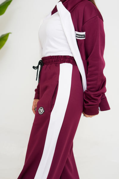 Trakkiez Double Pockets Maroon Fleece Co-ord Set