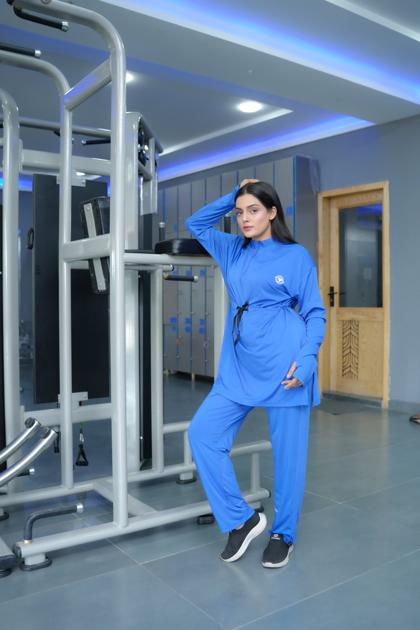 Modest Navy blue belt top with navy blue trouser