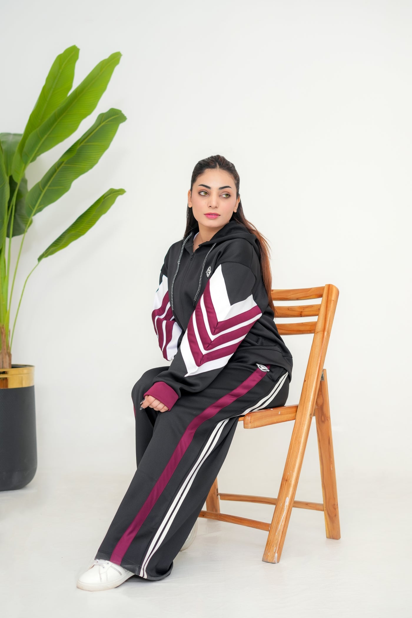 Trakkiez Black Relaxed Fit hoodie & Extra Wide Leg Bottom Co-ord Set