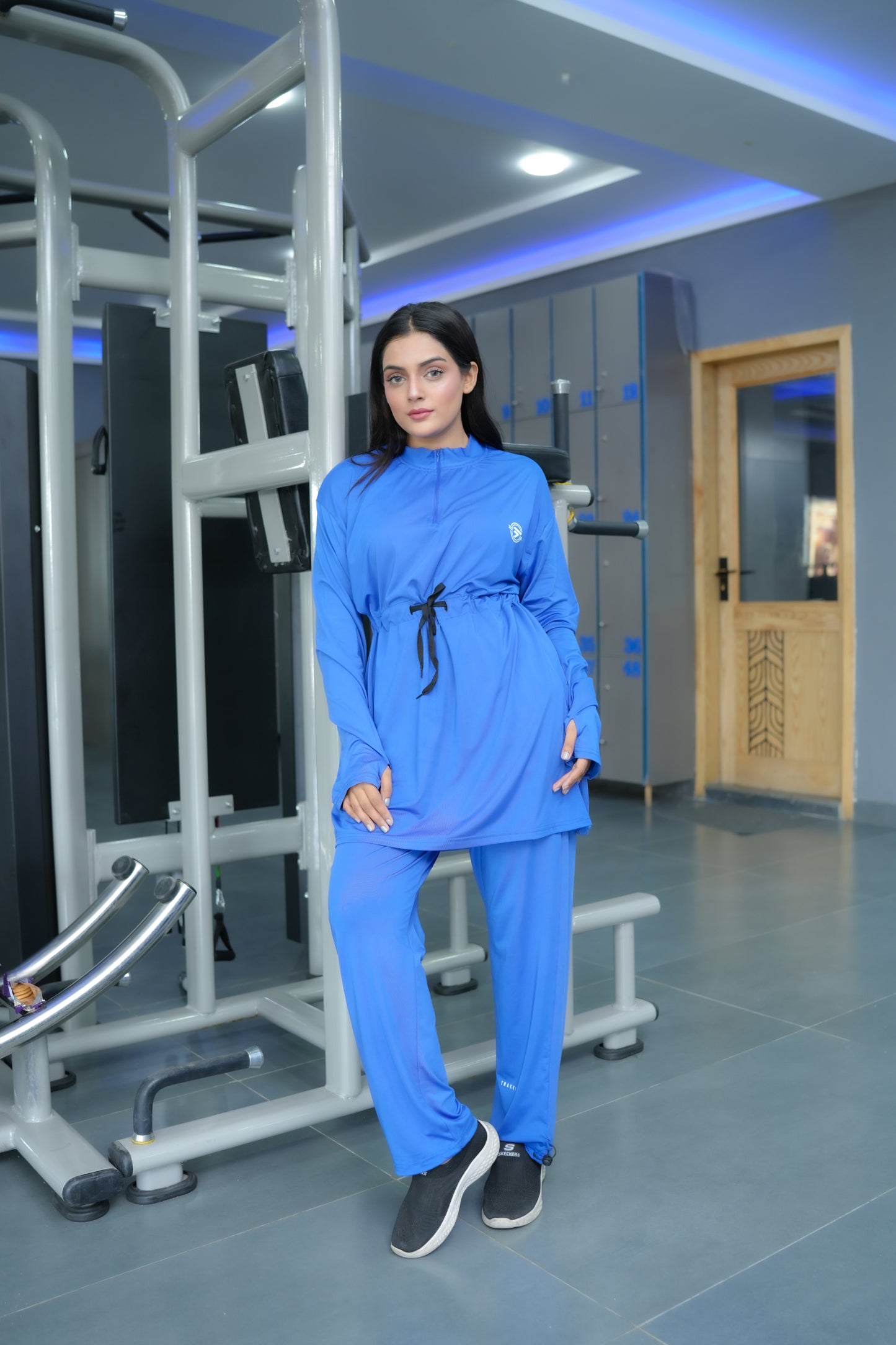 Modest Navy blue belt top with navy blue trouser