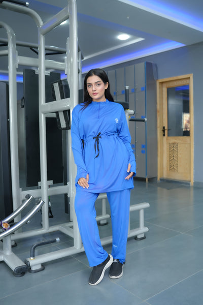 Modest Navy blue belt top with navy blue trouser