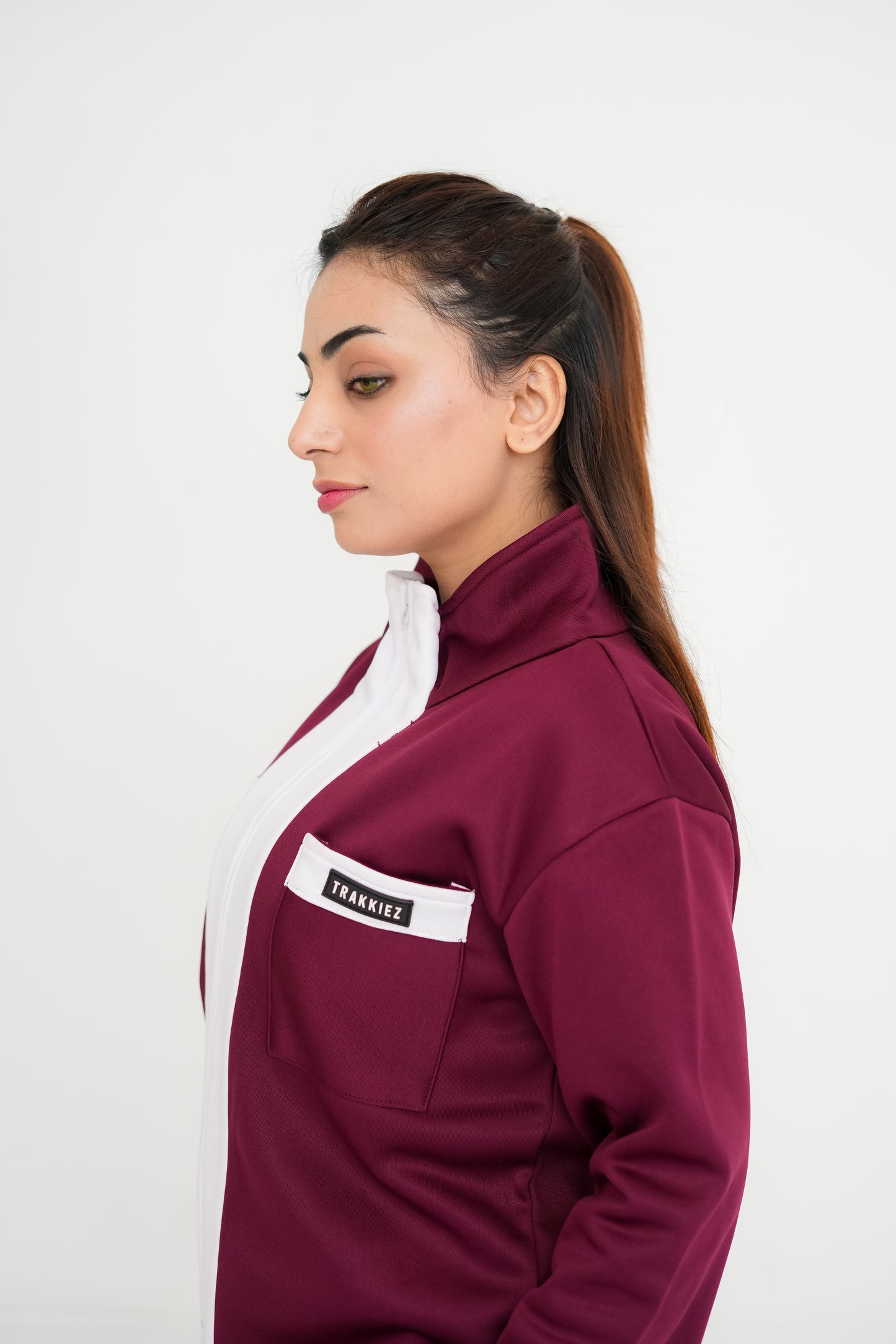 Trakkiez Double Pockets Maroon Fleece Co-ord Set