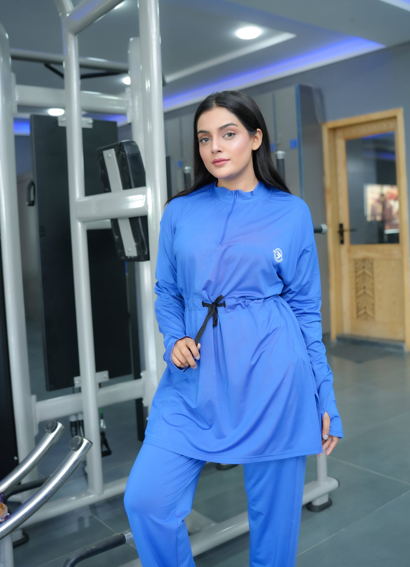 Modest Navy blue belt top with navy blue trouser