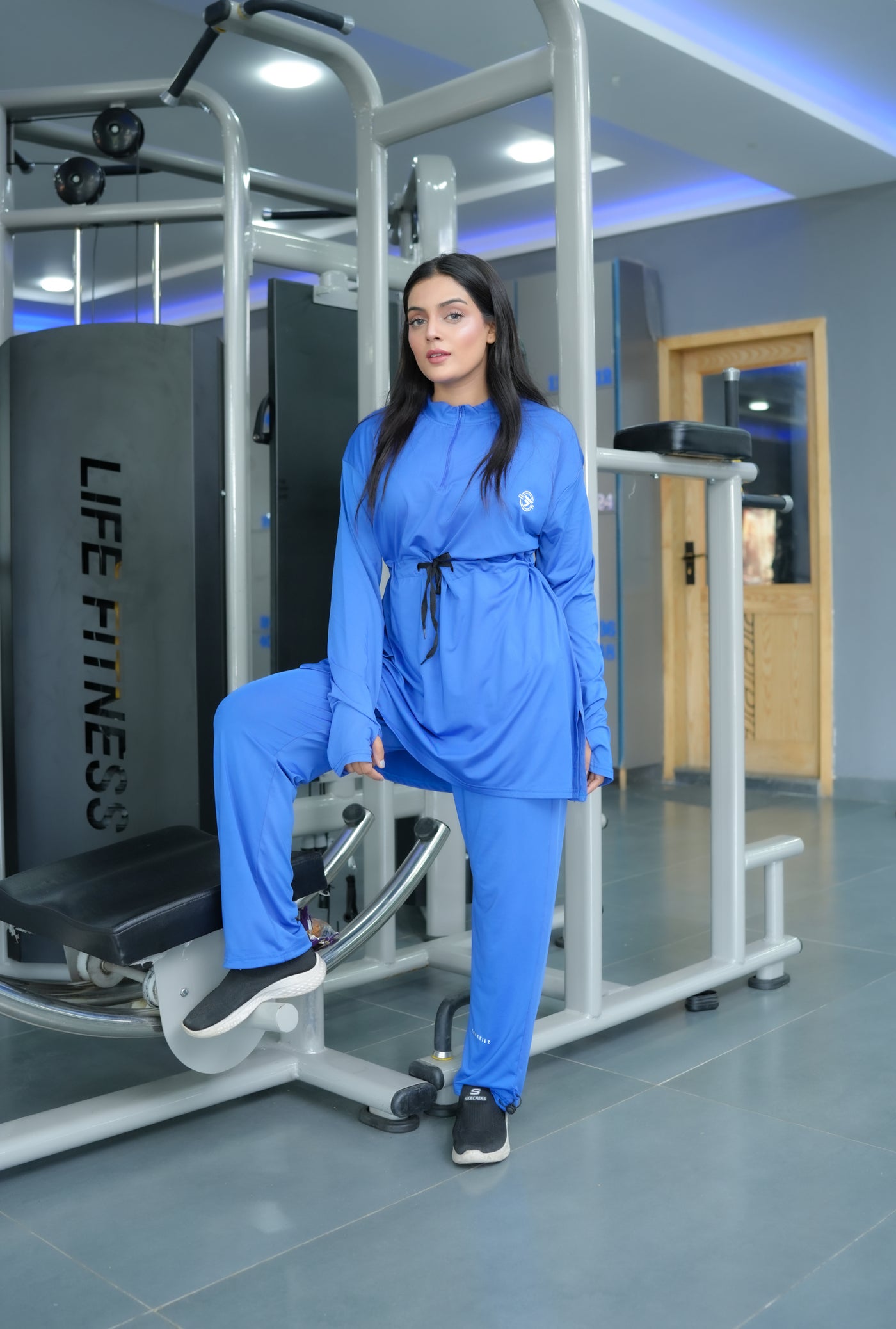 Modest Navy blue belt top with navy blue trouser