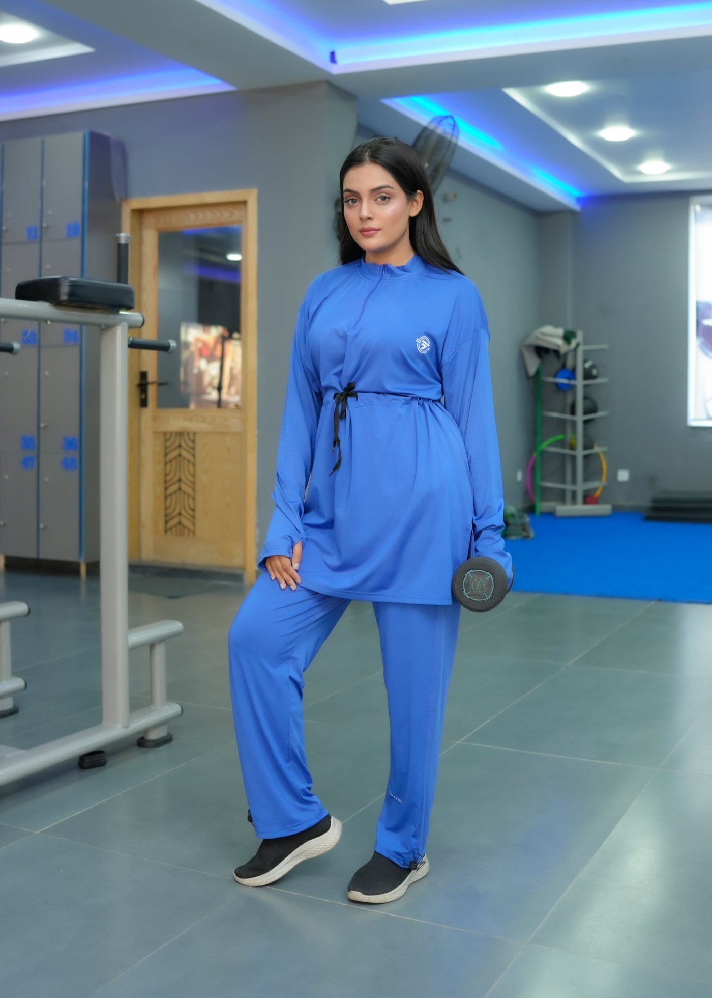 Modest Navy blue belt top with navy blue trouser