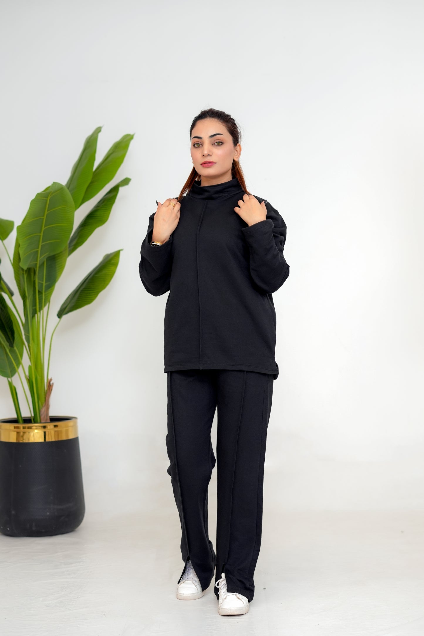 Trakkiez Bold Black Fleece Tracksuit