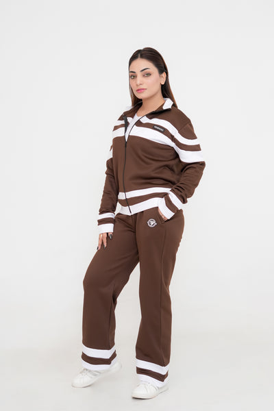 Trakkiez Winter Brown Lining Glam Fleece Co-ord Set