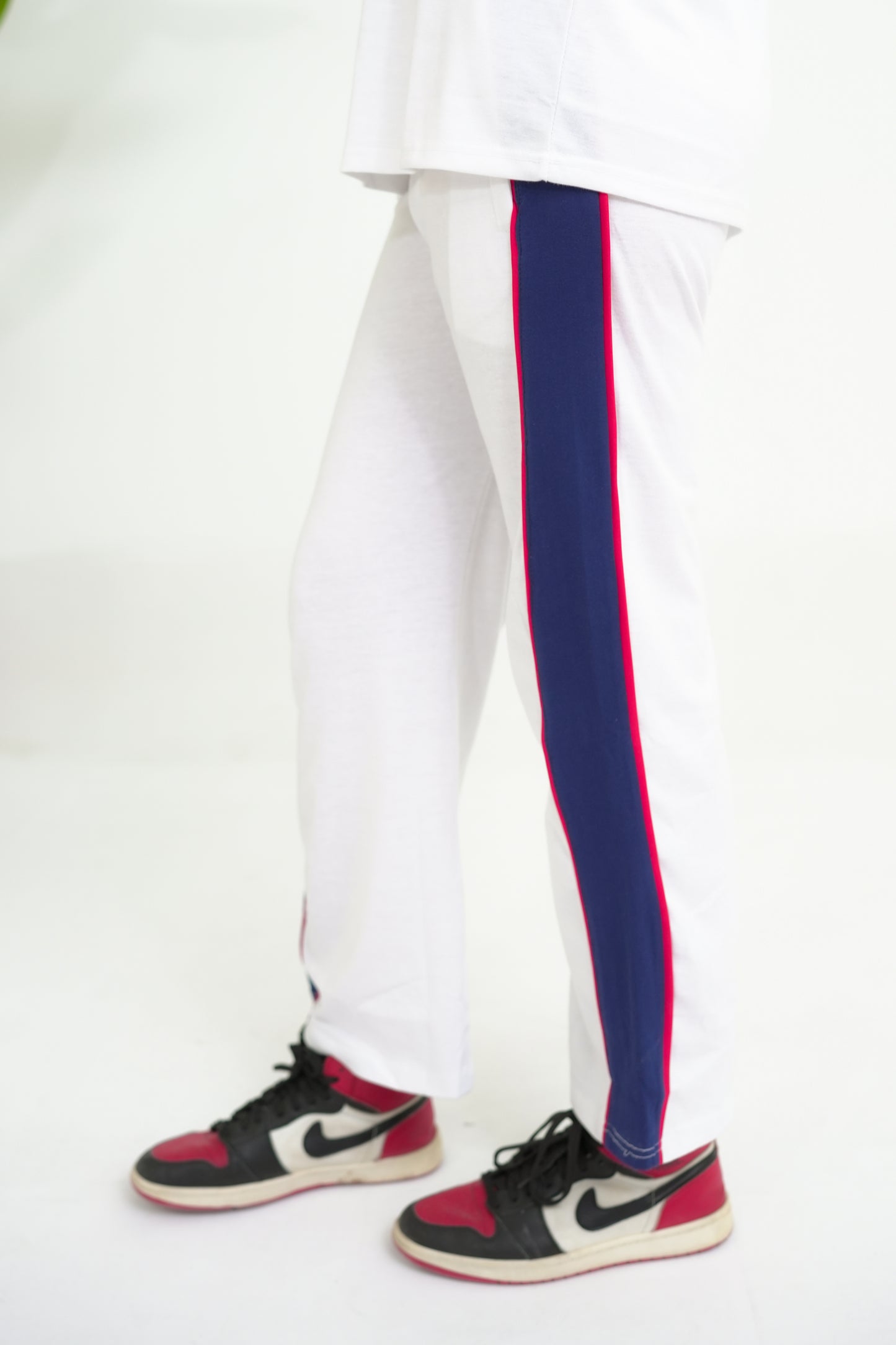 Trakkiez Panel Tee White Tracksuit - Straight Trouser