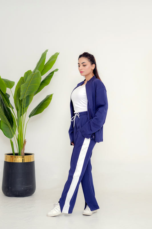 Trakkiez Winter Plain Blue Tracksuit