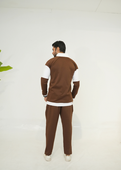 Trakkiez Premium Brown Cotton Fleece Tracksuit