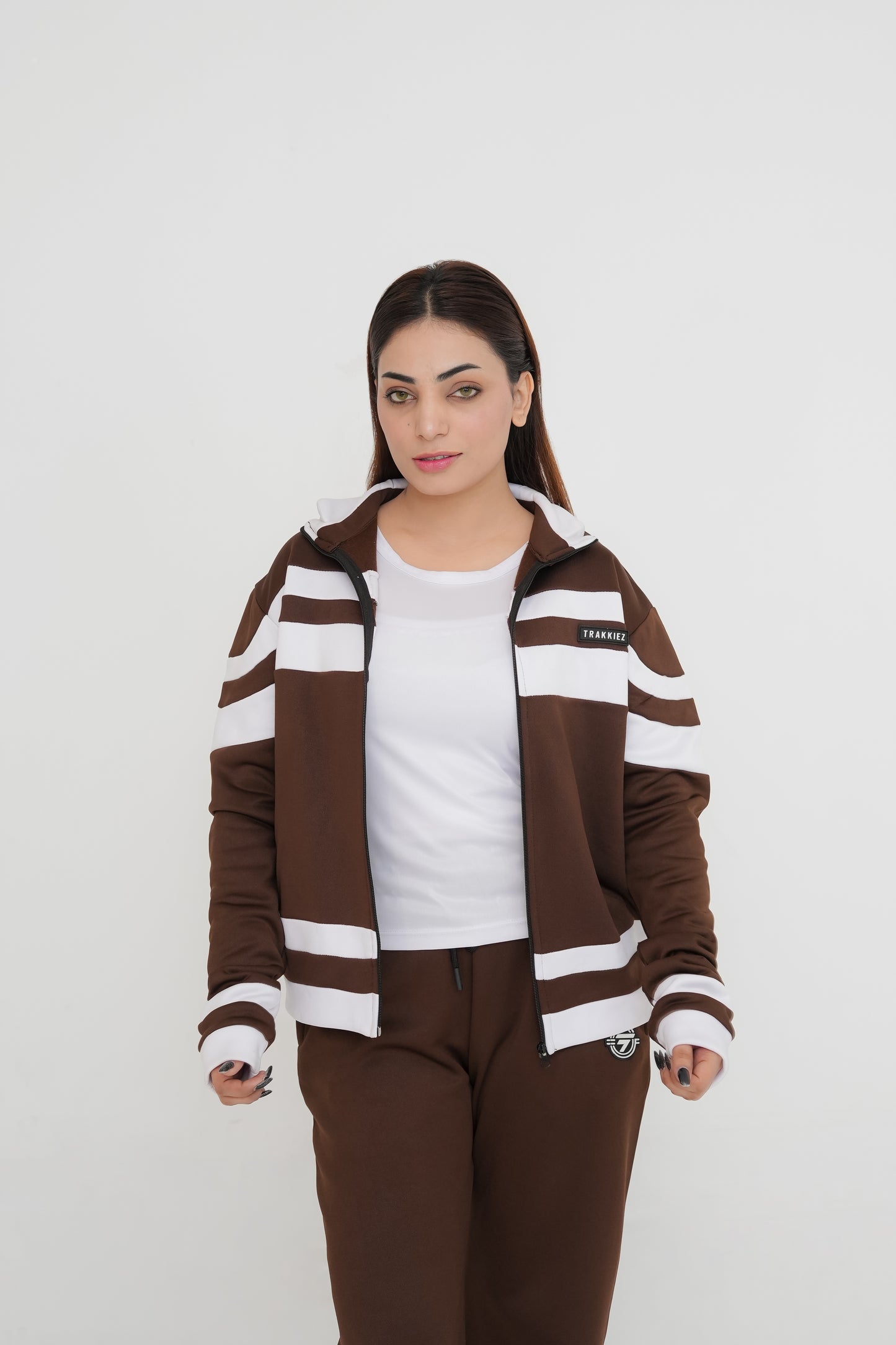 Trakkiez Winter Brown Lining Glam Fleece Co-ord Set