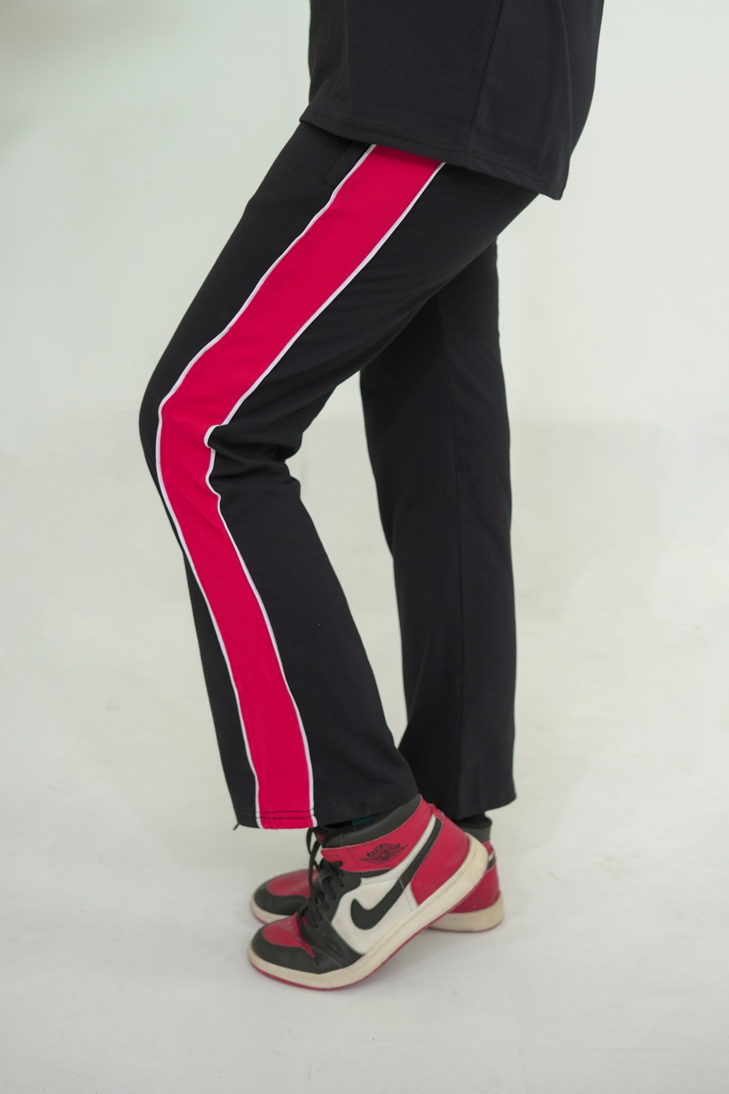 Trakkiez Panel Tee Black Tracksuit - Straight Trouser